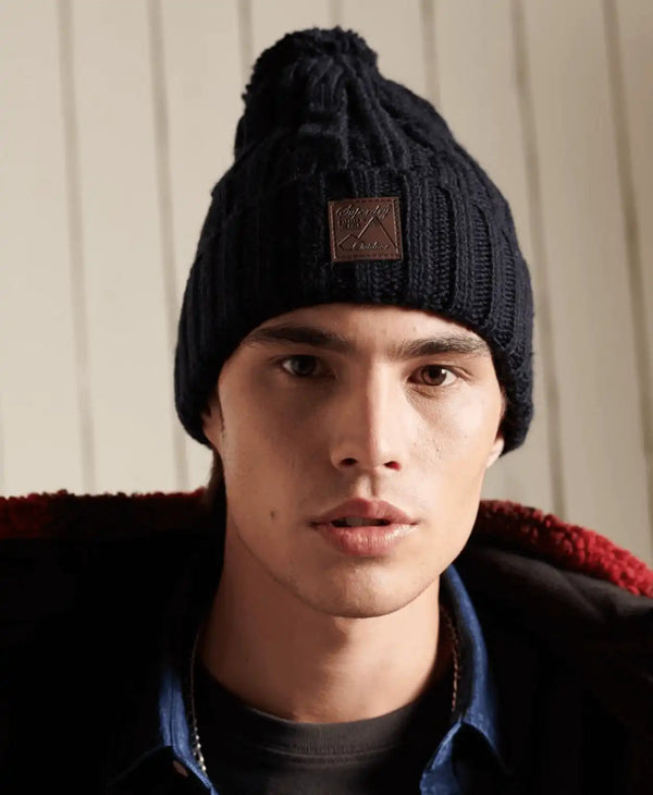 Superdry Trawler Cable Beanie - Navy