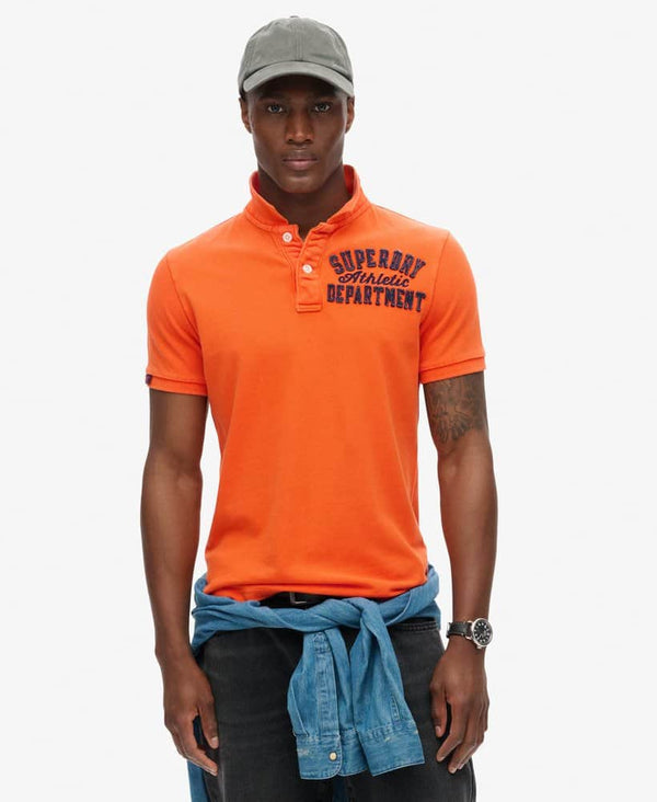 Superdry Mens Vintage Athletic Polo Denver Orange Northern Ireland