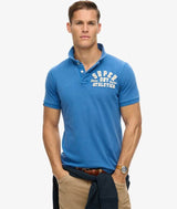 Superdry Mens Vintage Athletic Polo Shirt Voltage Blue Northern