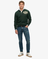 Superdry Mens Vintage Athletic Rugby Top Academy Green Northern