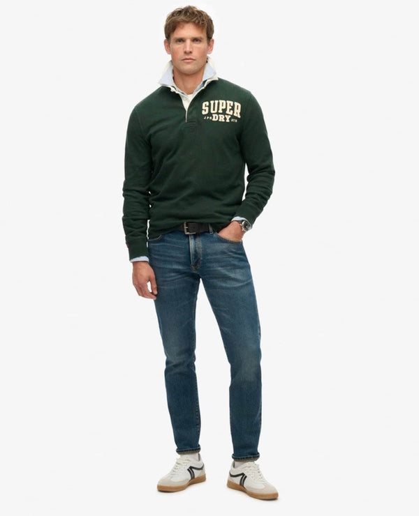 Superdry Mens Vintage Athletic Rugby Top Academy Green Northern