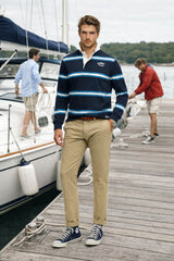 Superdry Mens Vintage Athletic Rugby Top Navy Stripe Northern Ireland