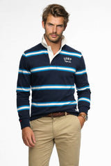 Superdry Mens Vintage Athletic Rugby Top Navy Stripe Northern Ireland