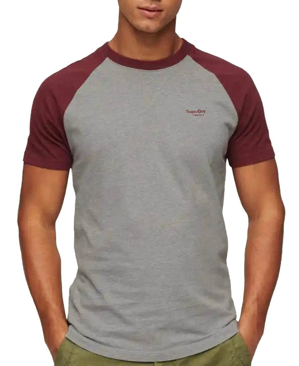 Superdry Men’s Vintage Baseball T-Shirt Grey/Red Marl Northern