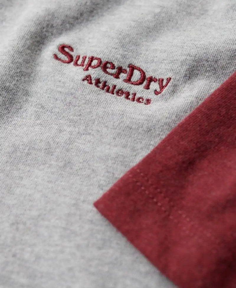 Superdry Men’s Vintage Baseball T-Shirt Grey/Red Marl Northern