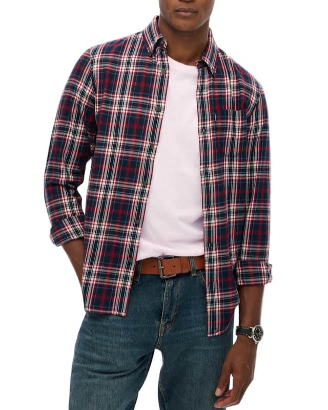 Superdry Mens Vintage Check Shirt Grace Check Navy Northern Ireland