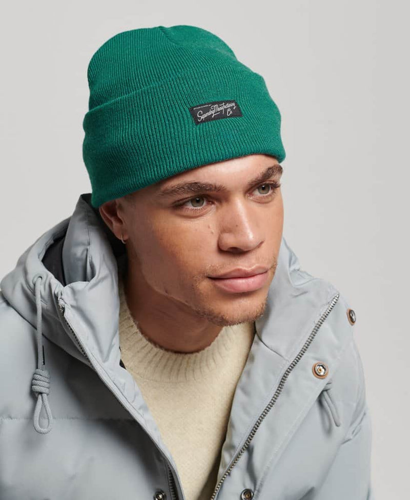 Superdry Mens Vintage Classic Knitted Beanie Vienna Green Northern
