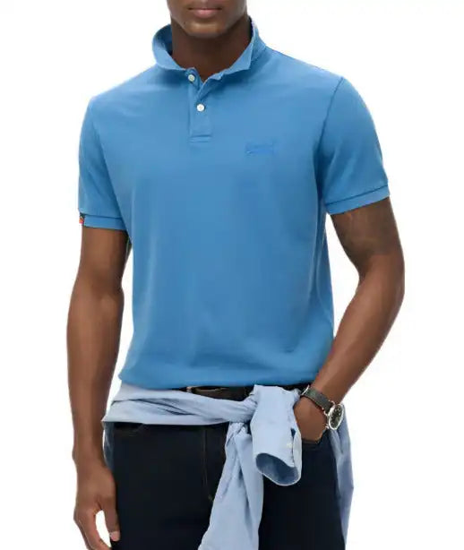 Superdry Mens Vintage Destory Polo Shirt Blue Lagoon Northern Ireland