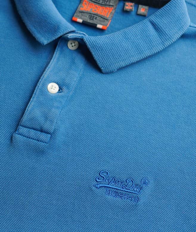Superdry Mens Vintage Destory Polo Shirt Blue Lagoon Northern Ireland