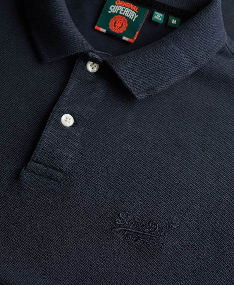 Superdry Mens Vintage Destroy Polo Shirt Eclipse Navy Northern