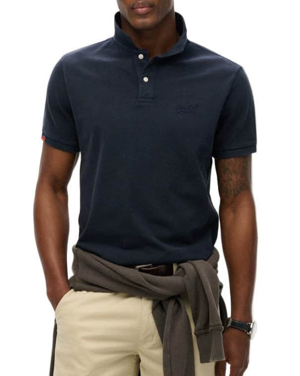 Superdry Mens Vintage Destroy Polo Shirt Eclipse Navy Northern