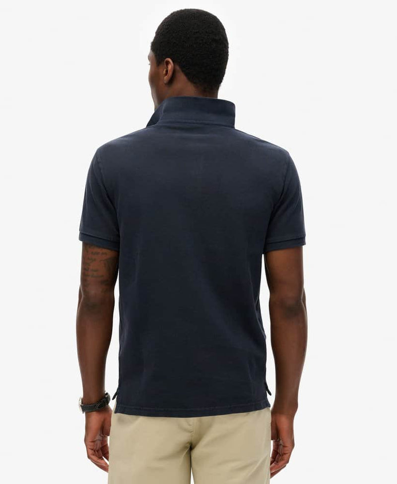 Superdry Mens Vintage Destroy Polo Shirt Eclipse Navy Northern