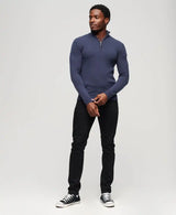 Superdry Mens Vintage Embroidered Henley Jumper Bright Blue Northern