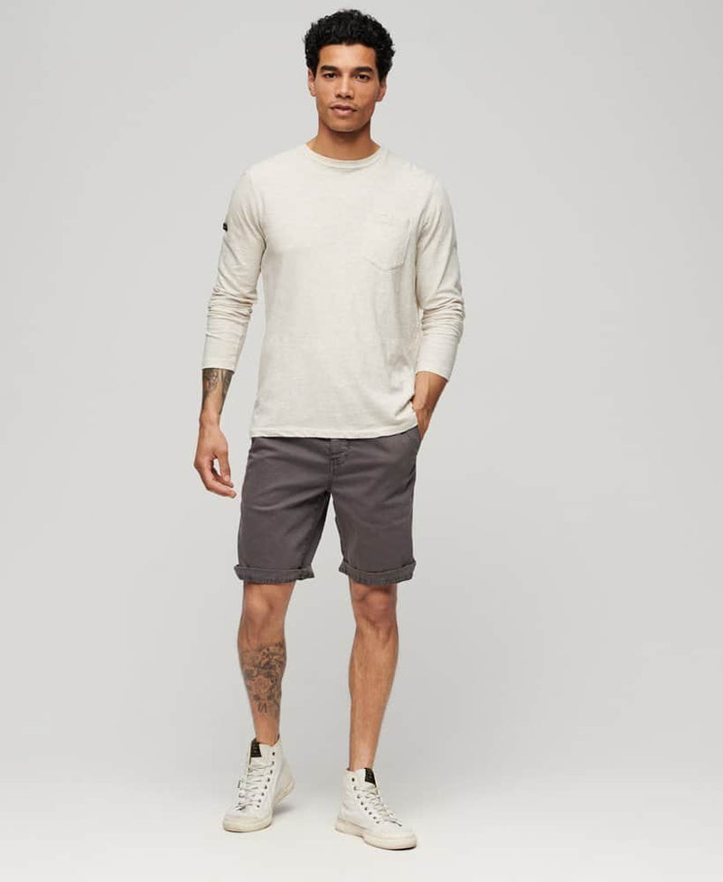 Superdry Mens Vintage International Chino Shorts Washed Grey Northern