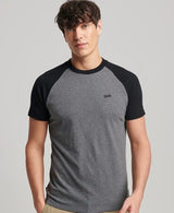 Superdry Men’s Vintage Logo Baseball T-Shirt Charcoal Grey/Black