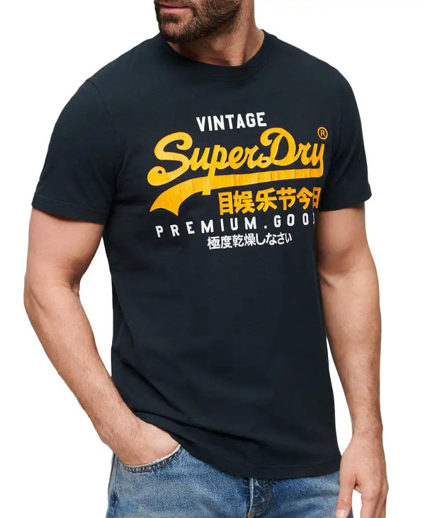 Superdry Men’s Vintage Logo Duo T-Shirt Eclipse Navy Northern