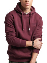 Superdry Vintage Logo Embroidered Hoodie Track Burgundy Marl