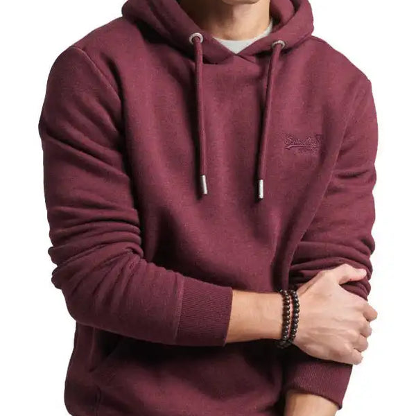 Buy Superdry Track Burgundy Marl Organic Cotton Vintage Logo Embroidered  Hoodie from Next Luxembourg