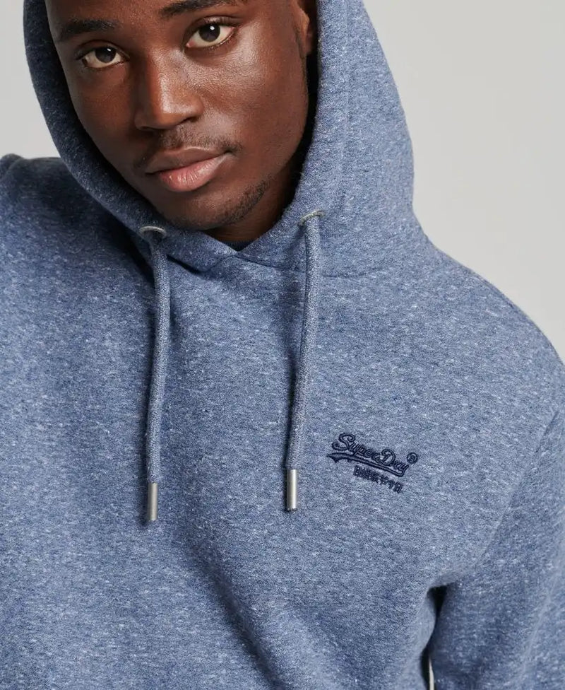 Superdry Mens Vintage Logo Embroidered Hoodie Tois Blue