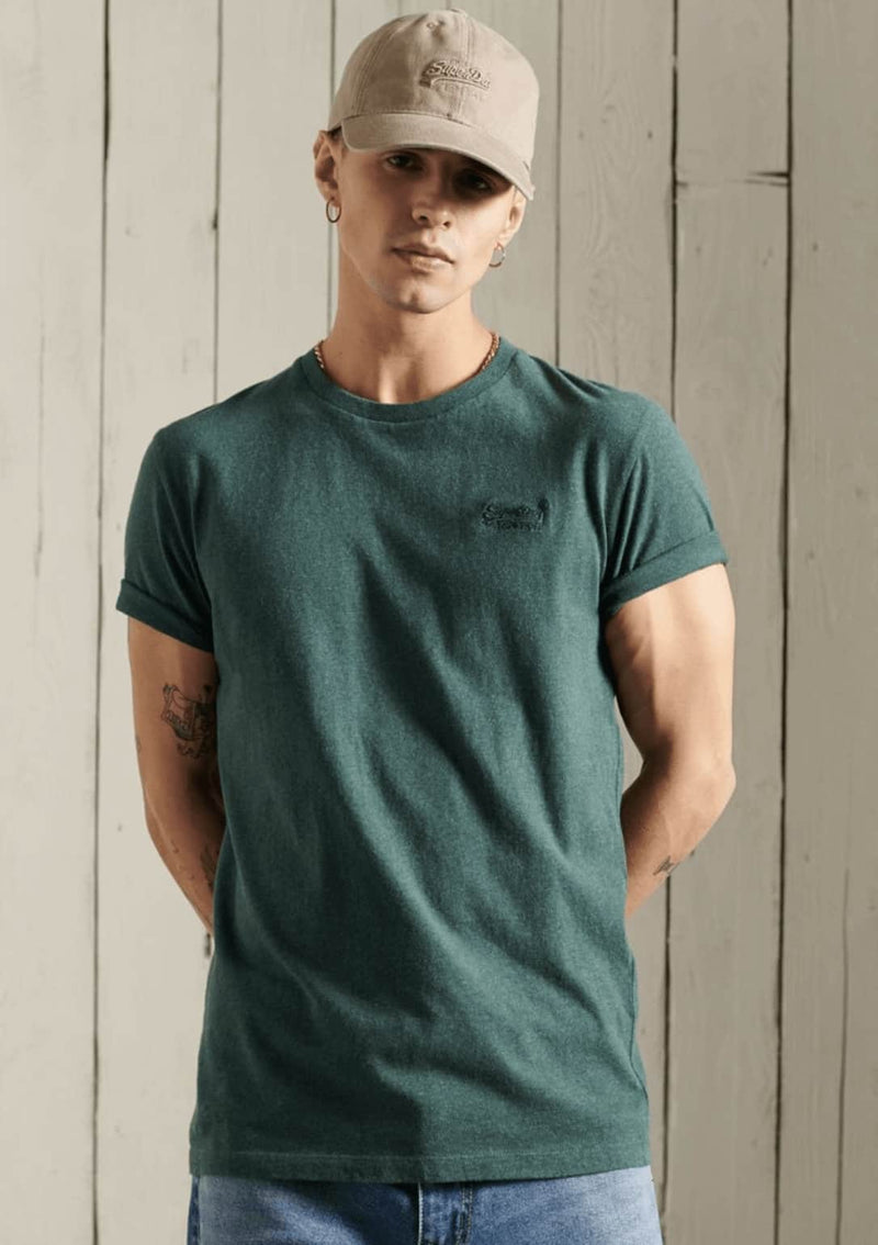 Superdry Vintage Logo Embroidered T-shirt - Buck Green Marl
