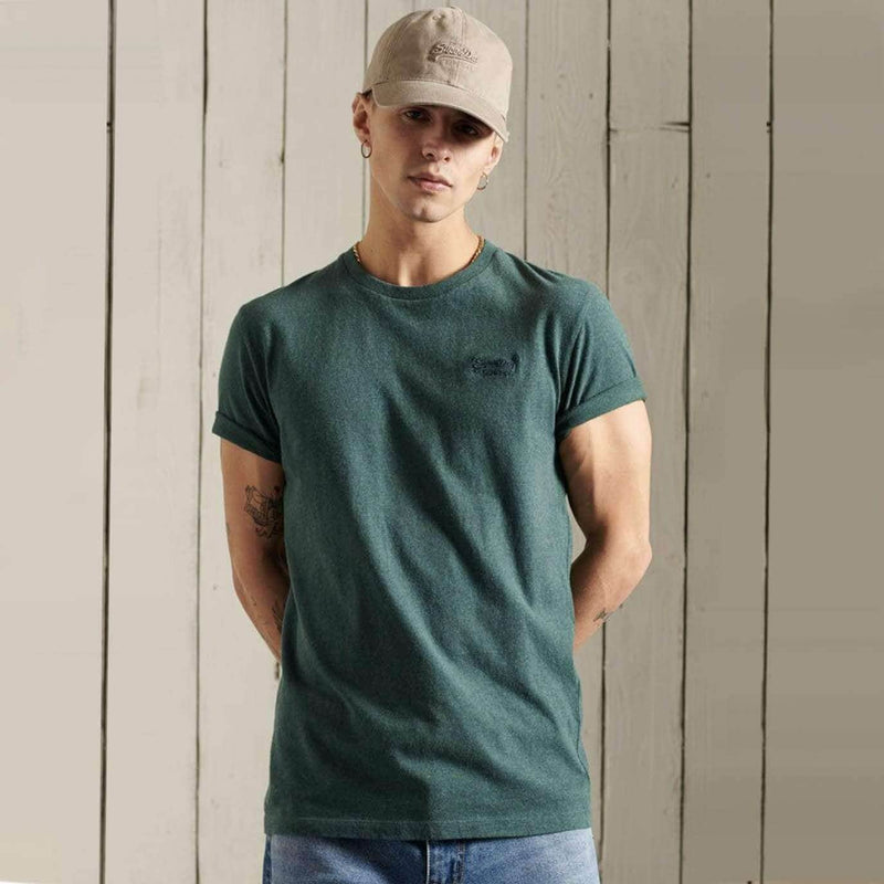Superdry Vintage Logo Embroidered T-shirt - Buck Green Marl