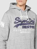 Superdry - Vintage Logo NS Hoodie - Navy,Grey