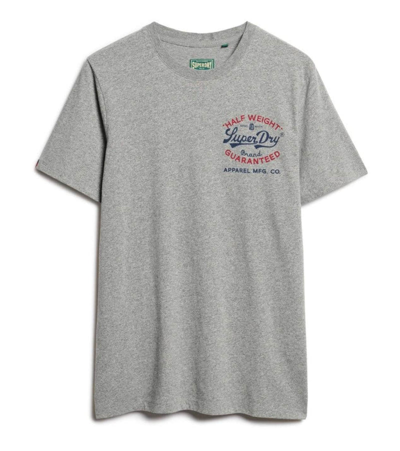 Superdry Mens Vintage Workwear Relaxed T-Shirt Light Grey Northern