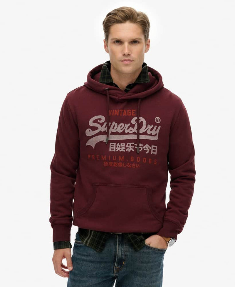 Superdry Mens VL Duo Hoodie Port Red Northern Ireland Belfast