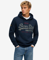 Superdry Mens VL Heritage Relaxed Hoodie Deep Sea Blue Northern