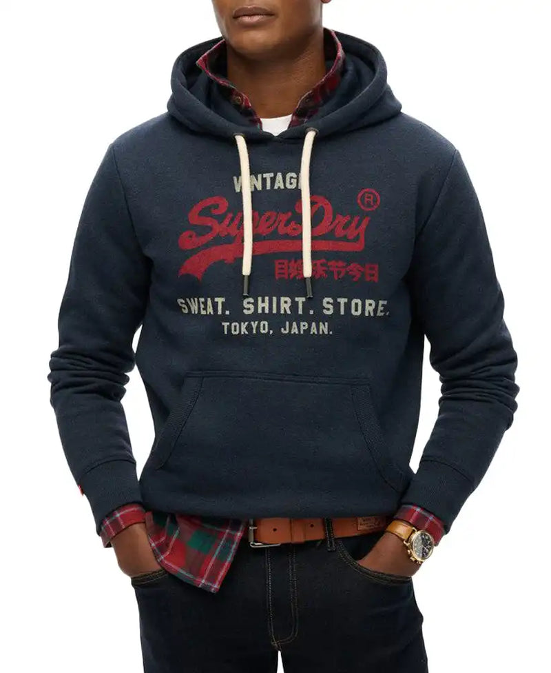 Superdry Mens VL Heritage Relaxed Hoodie Trench Navy Northern Ireland