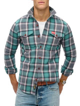 Superdry Mens Worker Check Shirt Yosemite Check Blue Northern Ireland