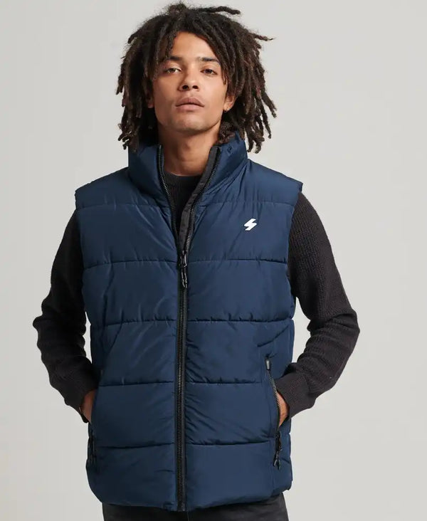 Superdry Non Hooded Sports Puffer Gilet Navy - Vests