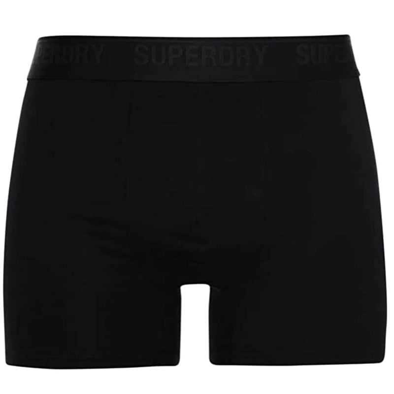 Superdry Organic Cotton Classic 3 Pack Boxers - Black/Olive/Grey
