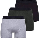 Superdry Organic Cotton Classic 3 Pack Boxers - Black/Olive/Grey