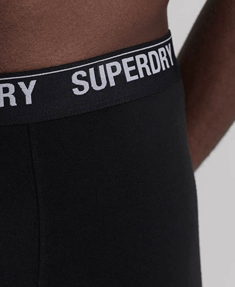 Superdry Organic Cotton Classic 3 Pack Boxers - Black/Orange/Grey