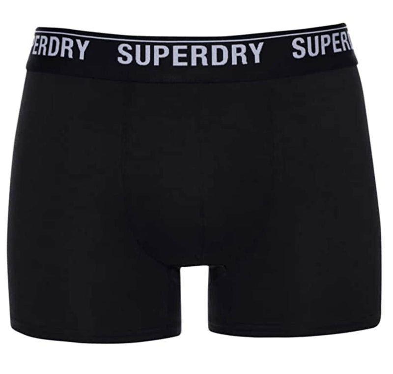 Superdry Organic Cotton Classic 3 Pack Boxers - Black/Orange/Grey
