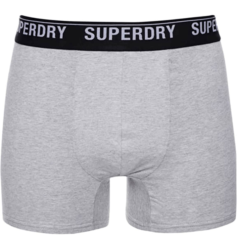 Superdry Organic Cotton Classic 3 Pack Boxers - Black/Orange/Grey