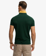 Superdry Pique Monogram Polo Shirt Enamel Green/Winter Gold Northern