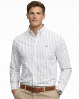 Superdry Preppy Oxford Long Sleeve Shirt Classic Blue/Optic Stripe