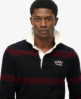 Superdry Vintage Athletic Stripe Rugby Top Eclipse Navy/Port Northern