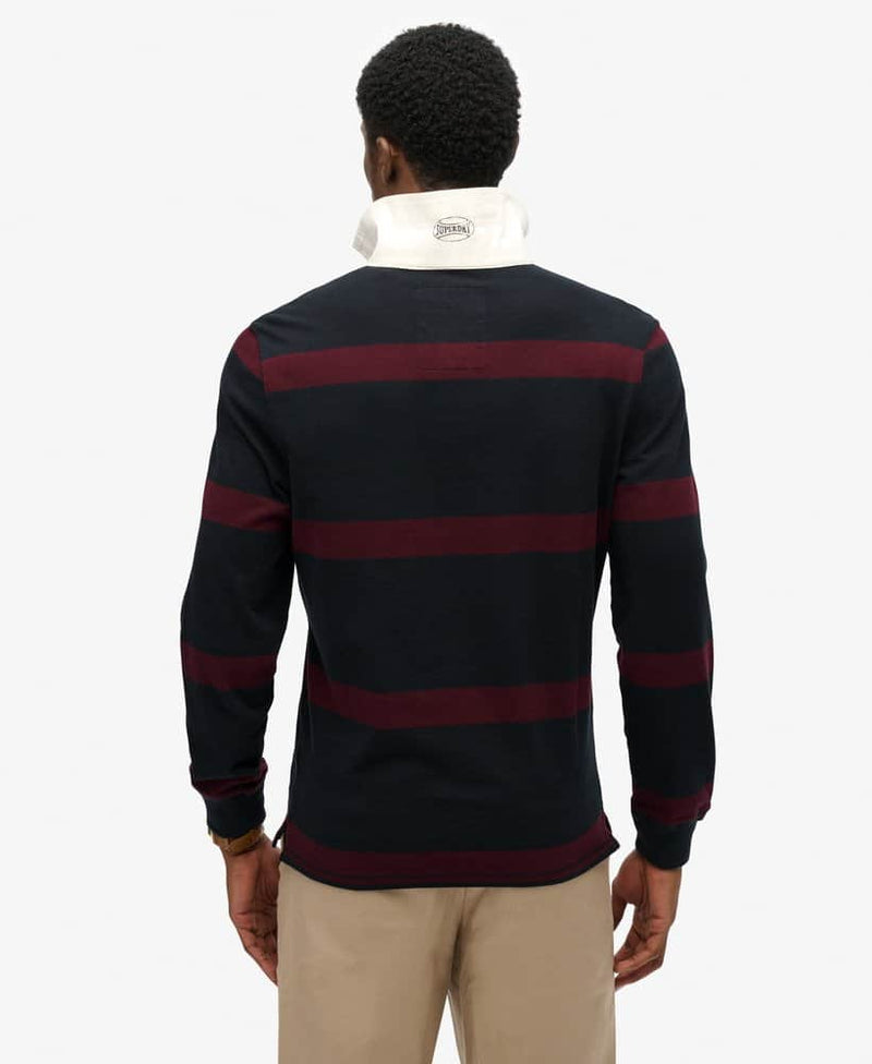 Superdry Vintage Athletic Stripe Rugby Top Eclipse Navy/Port Northern
