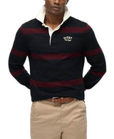 Superdry Vintage Athletic Stripe Rugby Top Eclipse Navy/Port Northern
