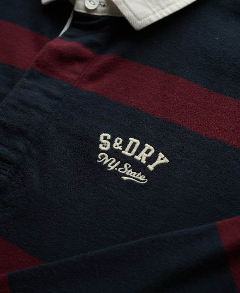 Superdry Vintage Athletic Stripe Rugby Top Eclipse Navy/Port Northern