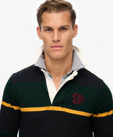 Superdry Vintage Athletic Stripe Rugby Top Enamel Green Northern