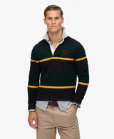 Superdry Vintage Athletic Stripe Rugby Top Enamel Green Northern