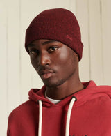 Superdry Vintage Logo Classic Beanie Dark Red Grit - Hats