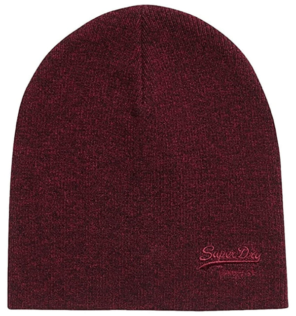 Superdry Vintage Logo Classic Beanie - Dark Red Grit