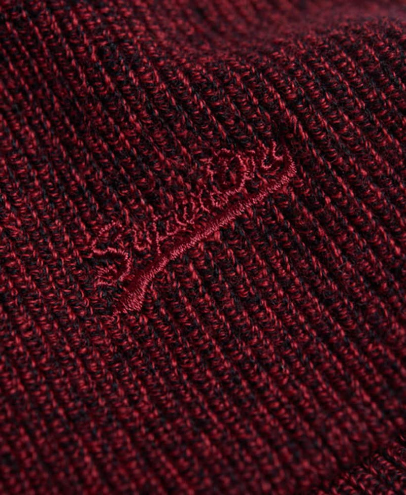 Superdry Vintage Logo Classic Beanie Dark Red Grit - Hats