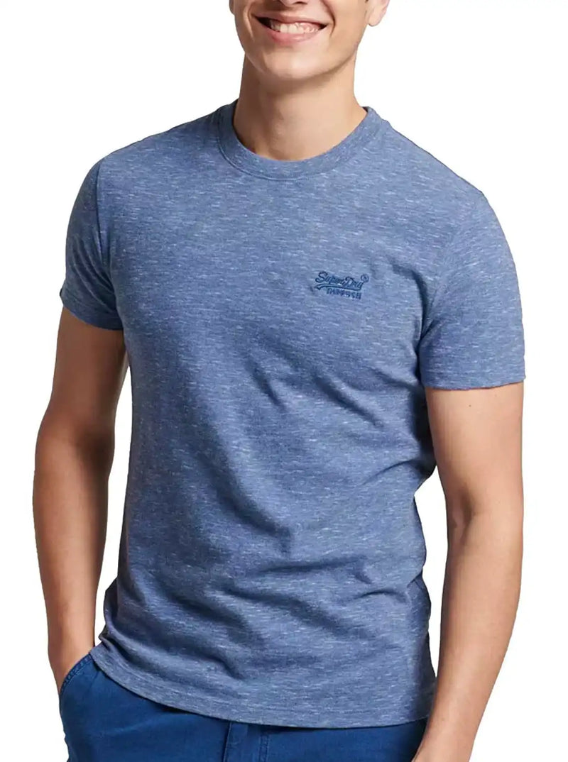 Superdry Vintage Logo Embroidered T-Shirt Tidal Blue Spacedye