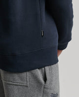 Superdry Vintage Logo Embroidered Zip Henley Top Eclipse
